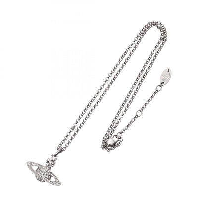 MINI BAS RELIEF PENDANT ネックレス ステンレススチール ラインストーン シルバー クリア ヴィヴィアンウエストウッド