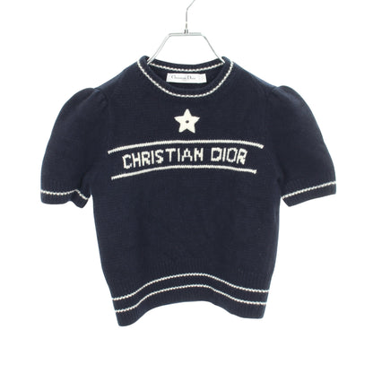 ロゴ ショートスリーブ ニット ウール カシミヤ ネイビー クリスチャンディオール