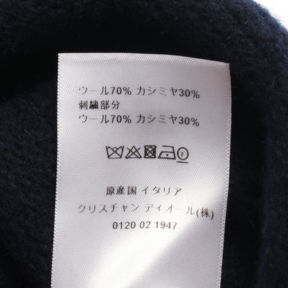 ロゴ ショートスリーブ ニット ウール カシミヤ ネイビー クリスチャンディオール