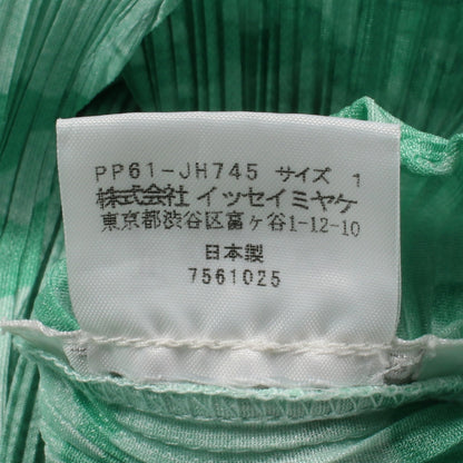 プリーツ レタープリント ハイネック ノースリーブ ワンピース ライトグリーン プリーツプリーズ