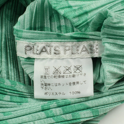プリーツ レタープリント ハイネック ノースリーブ ワンピース ライトグリーン プリーツプリーズ