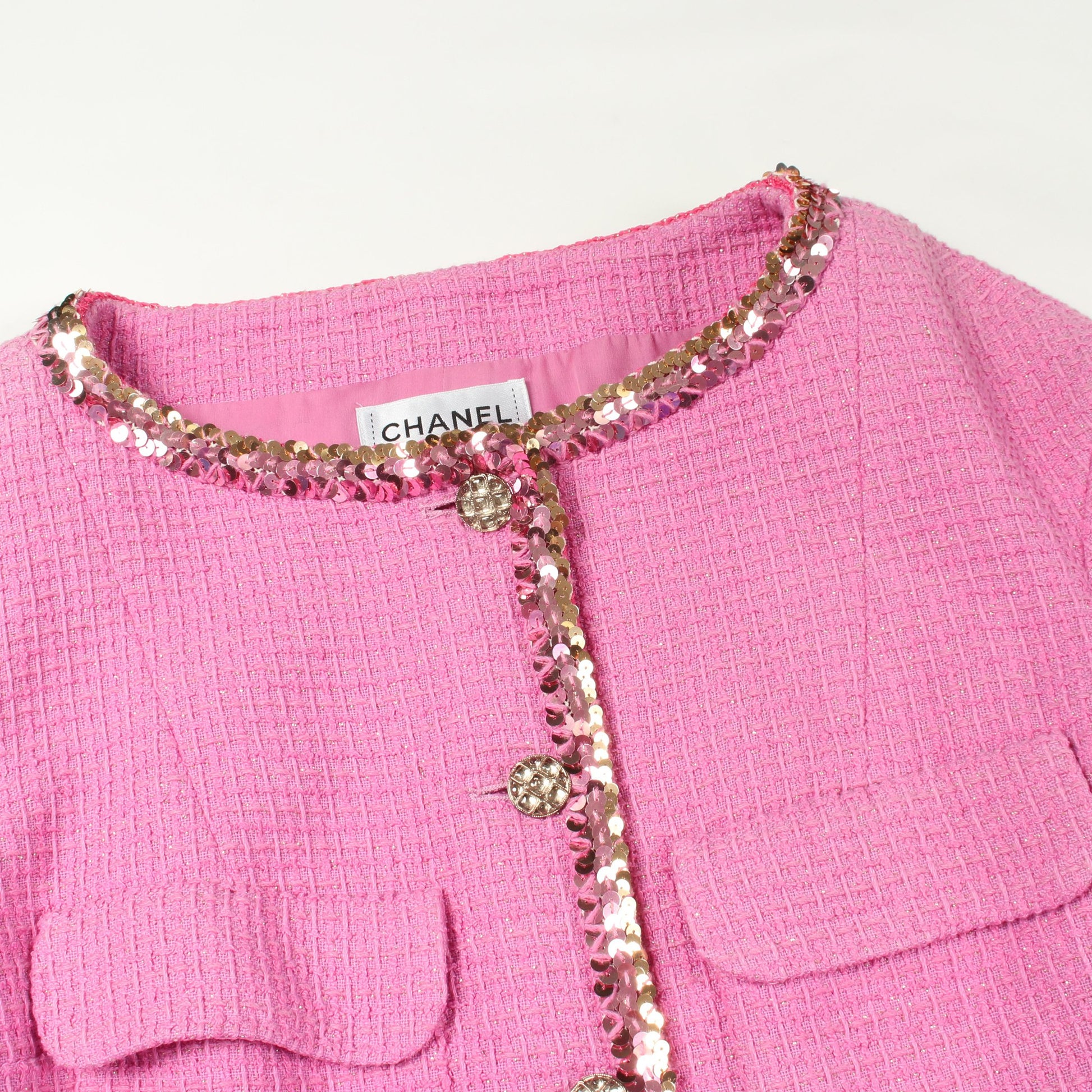 ココマークボタン ツイード ワンピース コットン ピンク シャネル ワンピース CHANEL
