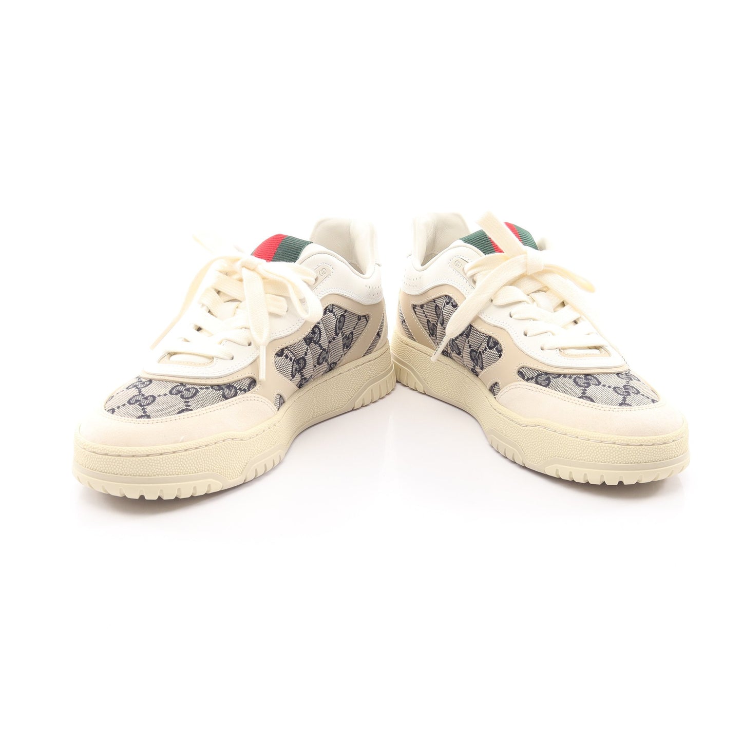 リウェブ スニーカー レザー キャンバス オフホワイト ネイビー グッチ