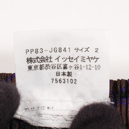 プリーツ 花柄 スカート ブラック ダークブラウン パープル プリーツプリーズ