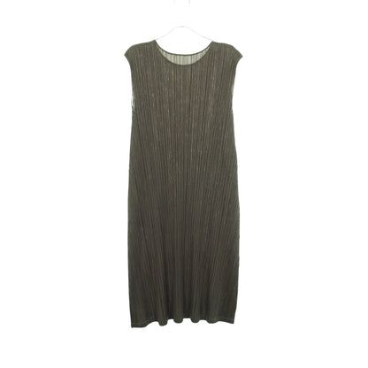 プリーツ ノースリーブ ワンピース ダークグリーン プリーツプリーズ ワンピース PLEATS PLEASE