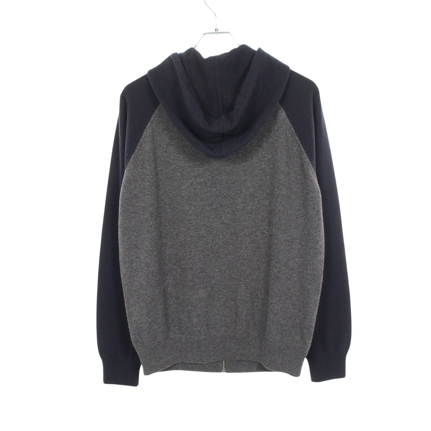 ニット ジップアップパーカー カシミヤ グレー ネイビー エルメス