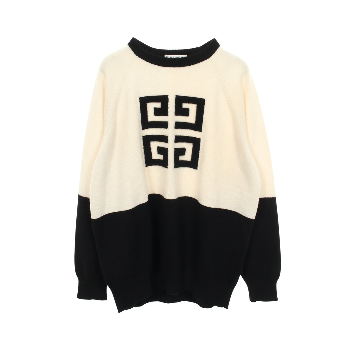 ロゴ バイカラー セーター カシミヤ ホワイト ブラック ジバンシィ トップス GIVENCHY