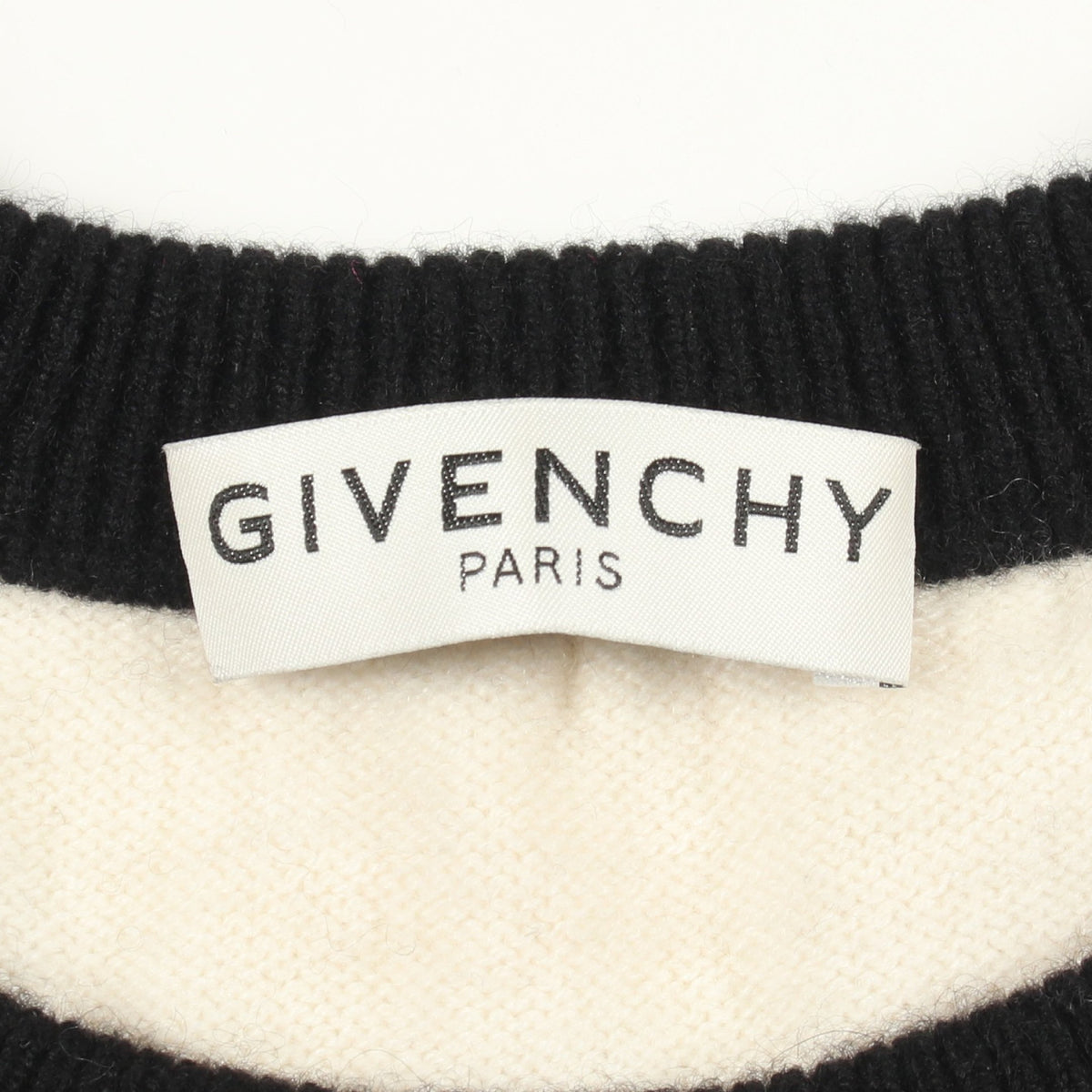 ロゴ バイカラー セーター カシミヤ ホワイト ブラック ジバンシィ トップス GIVENCHY