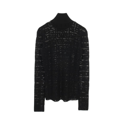 Gロゴ 総柄 ハイネック ニット レーヨン ブラック ジバンシィ トップス GIVENCHY
