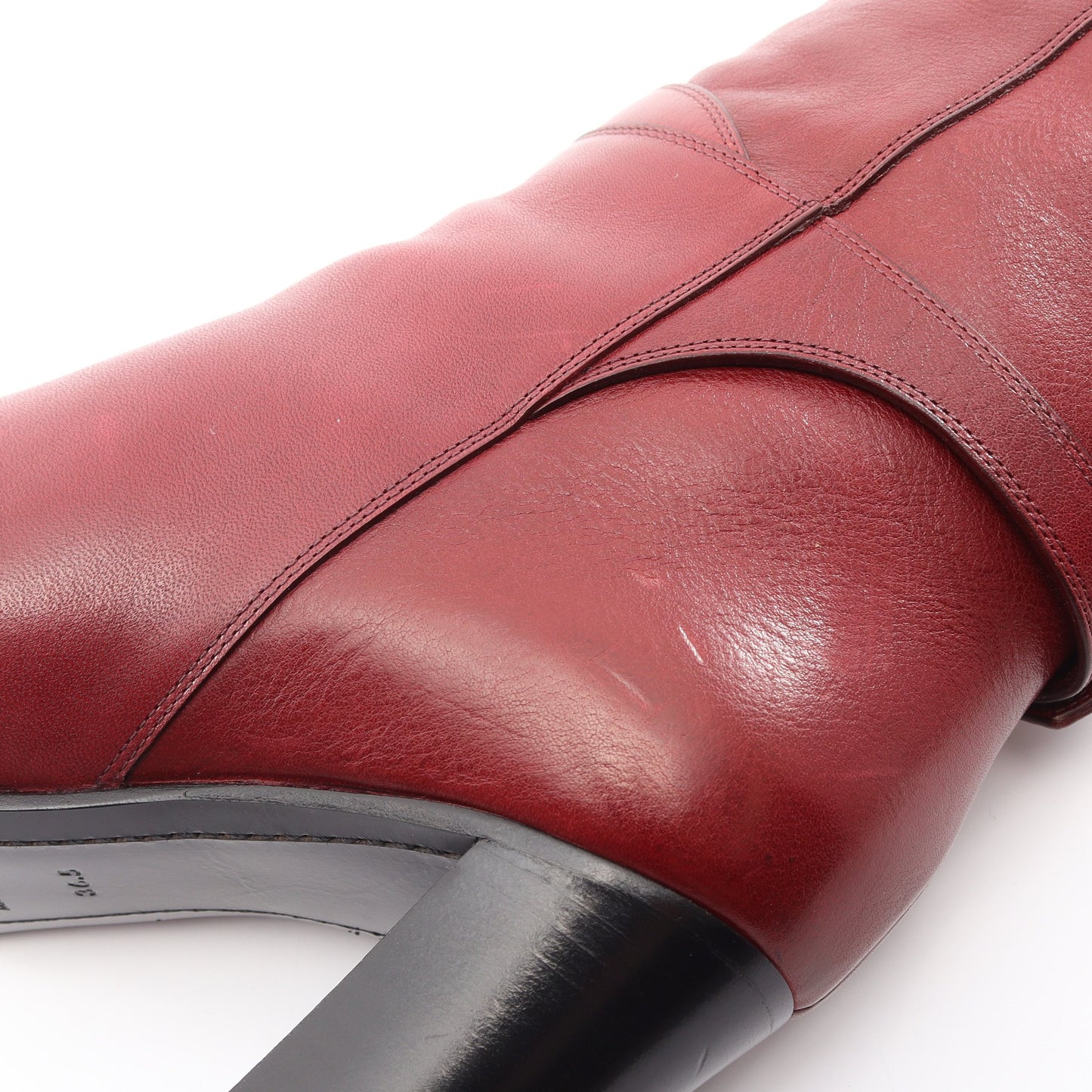 ロング ブーツ レザー ボルドー セリーヌ