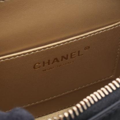 ミニ カメラバッグ チェーンショルダーバッグ ラムスキン ブラック ゴールド金具 シャネル