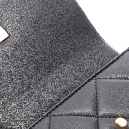 マトラッセ チェーンショルダーバッグ ラムスキン ブラック ゴールド金具 シャネル