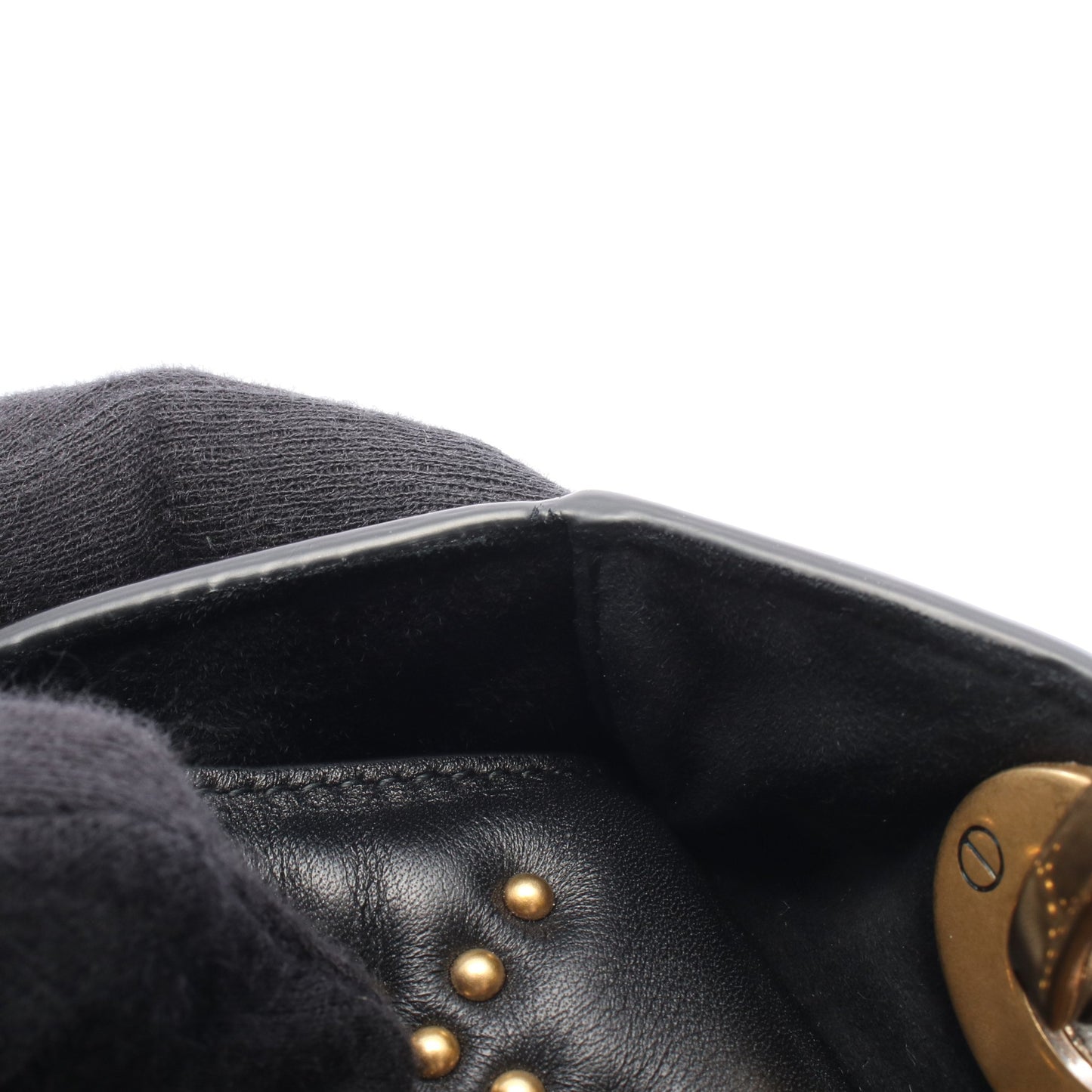 LADY DIOR レディディオール スタッズ 2WAY ハンドバッグ レザー ブラック クリスチャンディオール