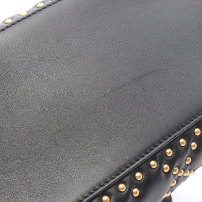 LADY DIOR レディディオール スタッズ 2WAY ハンドバッグ レザー ブラック クリスチャンディオール