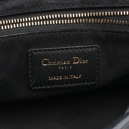 LADY DIOR レディディオール スタッズ 2WAY ハンドバッグ レザー ブラック クリスチャンディオール