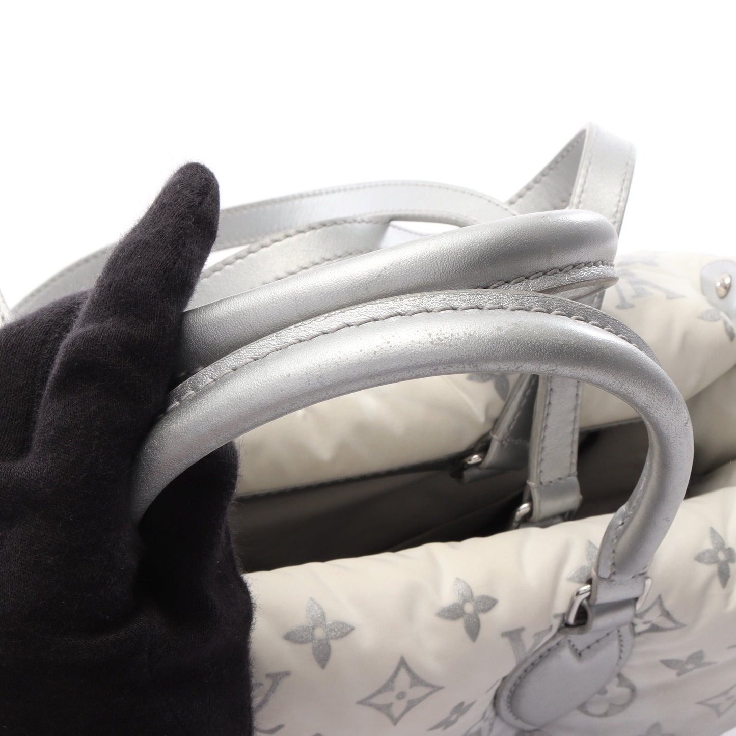 オンザゴーMM 2WAY LV SKI ショルダーバッグ トートバッグ ナイロン レザー グレー マルチカラー ルイヴィトン