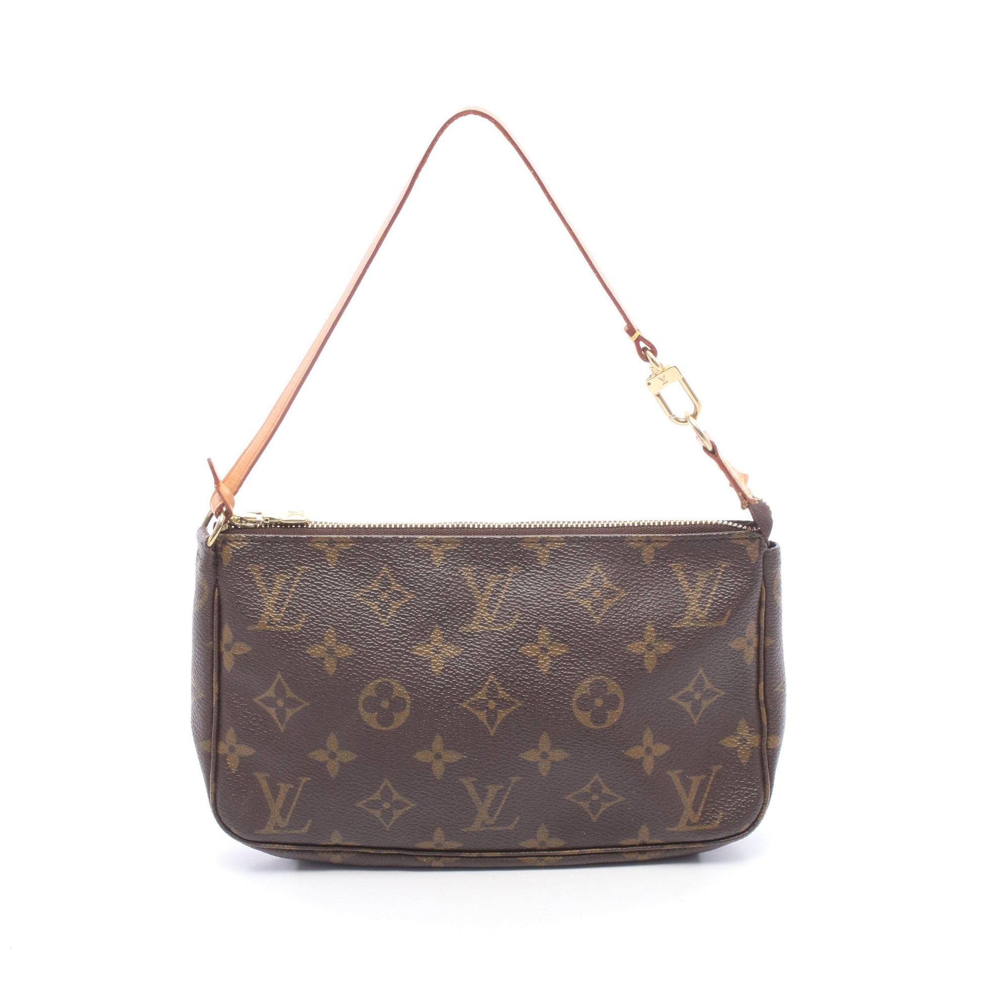 ポシェットアクセソワール モノグラム ハンドバッグ PVC レザー ブラウン ルイヴィトン バッグ LOUIS VUITTON