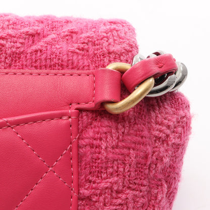 CHANEL19 マトラッセ コンビ金具 ウエストバッグ ツイード レザー ピンクパープル シャネル