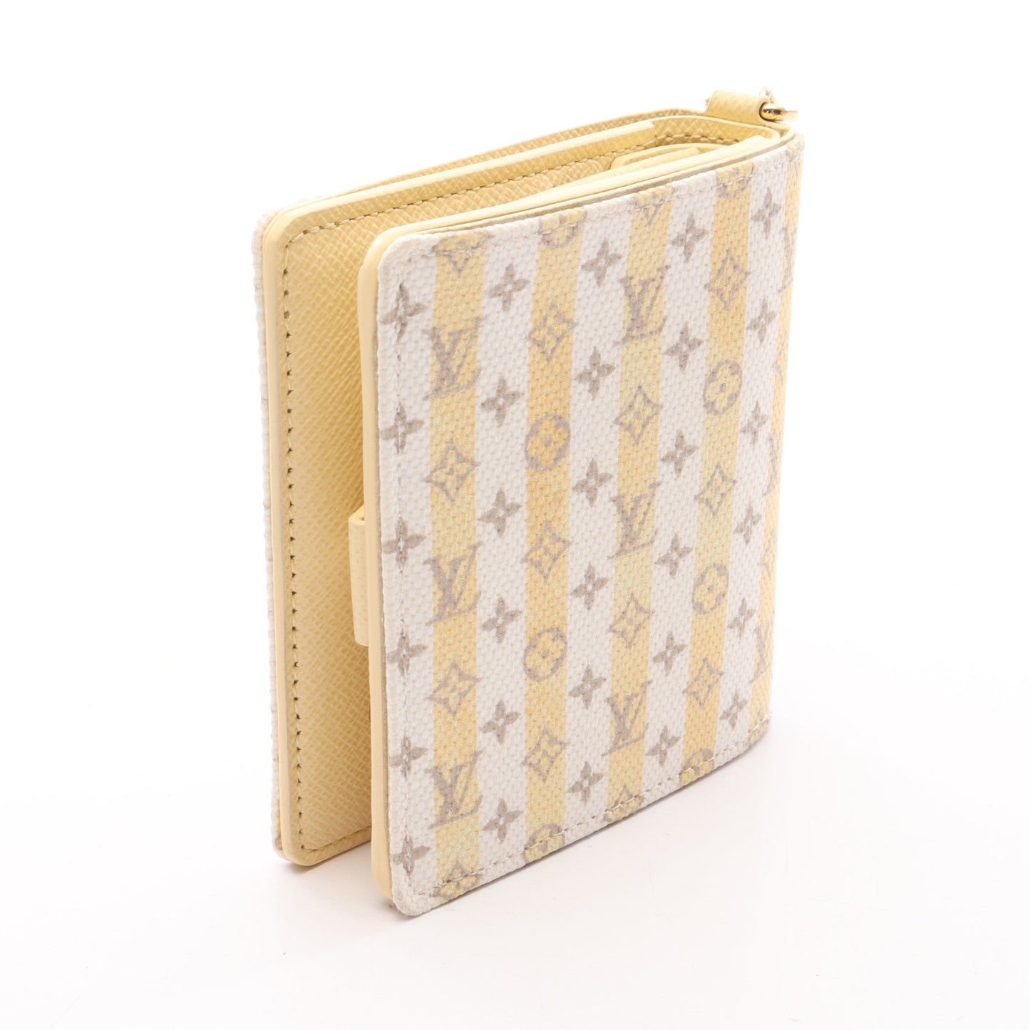 ポケットウォレット LV チャーム 二つ折り財布 PVC ホワイト イエロー マルチカラー ルイヴィトン