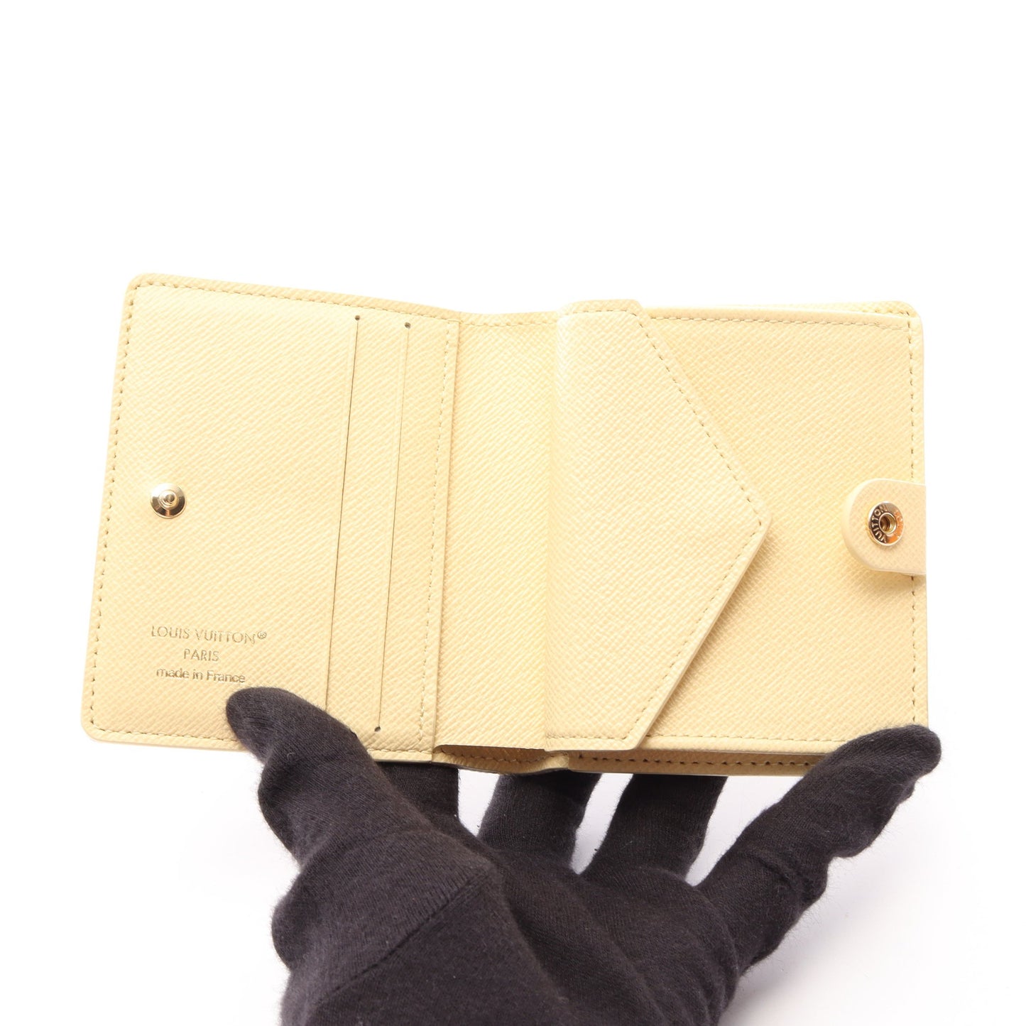ポケットウォレット LV チャーム 二つ折り財布 PVC ホワイト イエロー マルチカラー ルイヴィトン