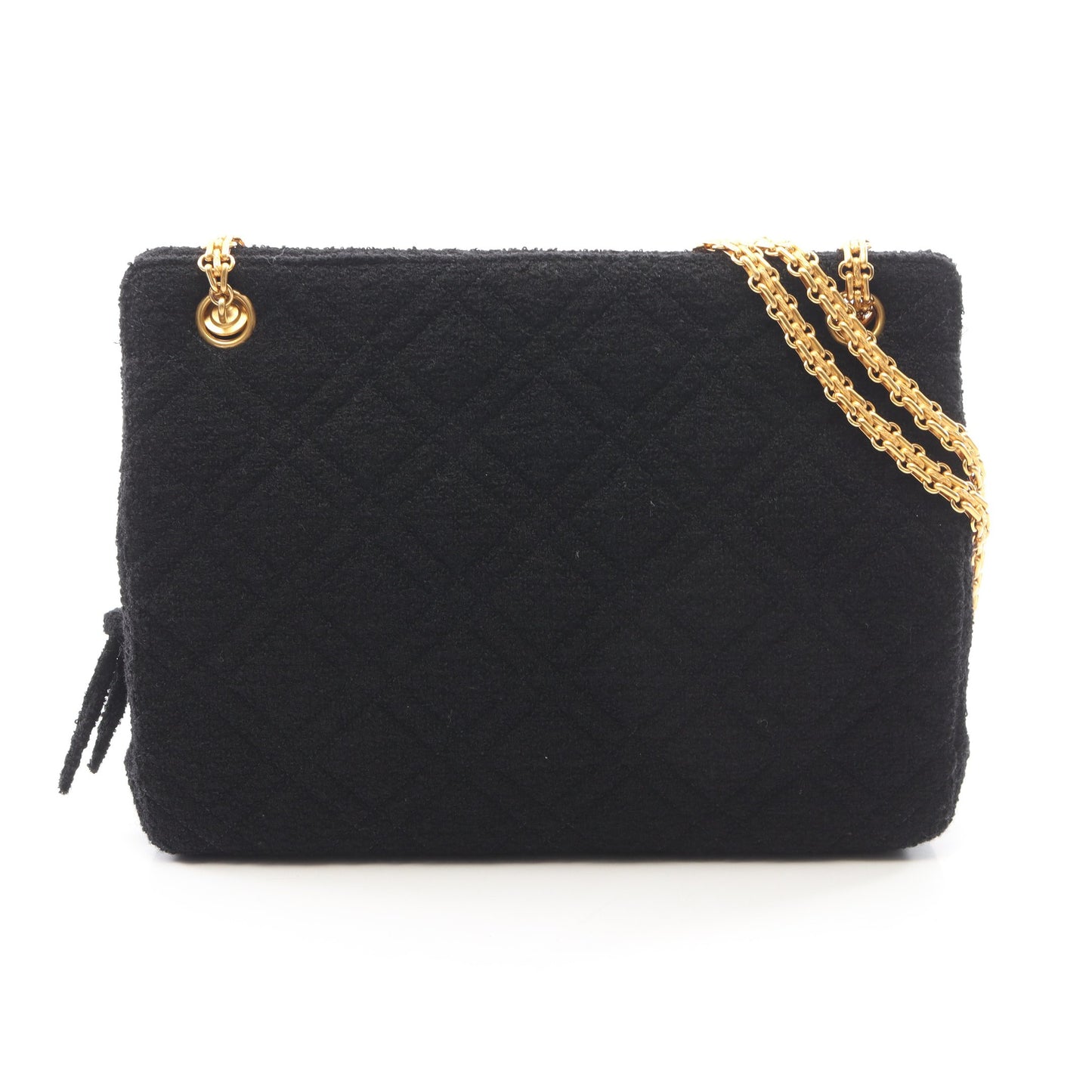 チェーンショルダーバッグ ツイード ブラック ゴールド金具 シャネル バッグ CHANEL