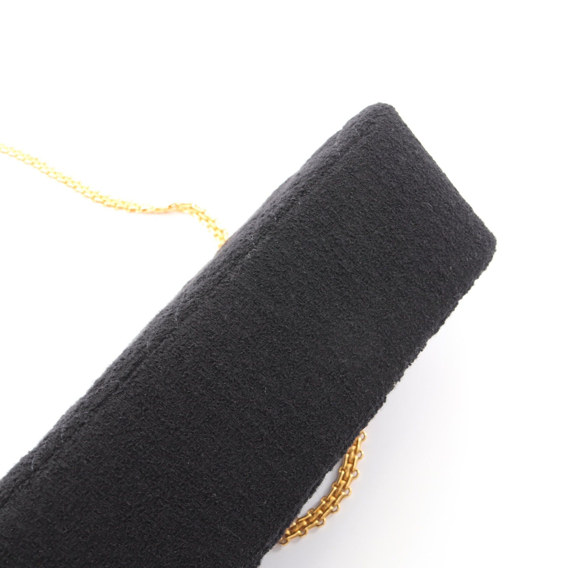 チェーンショルダーバッグ ツイード ブラック ゴールド金具 シャネル バッグ CHANEL