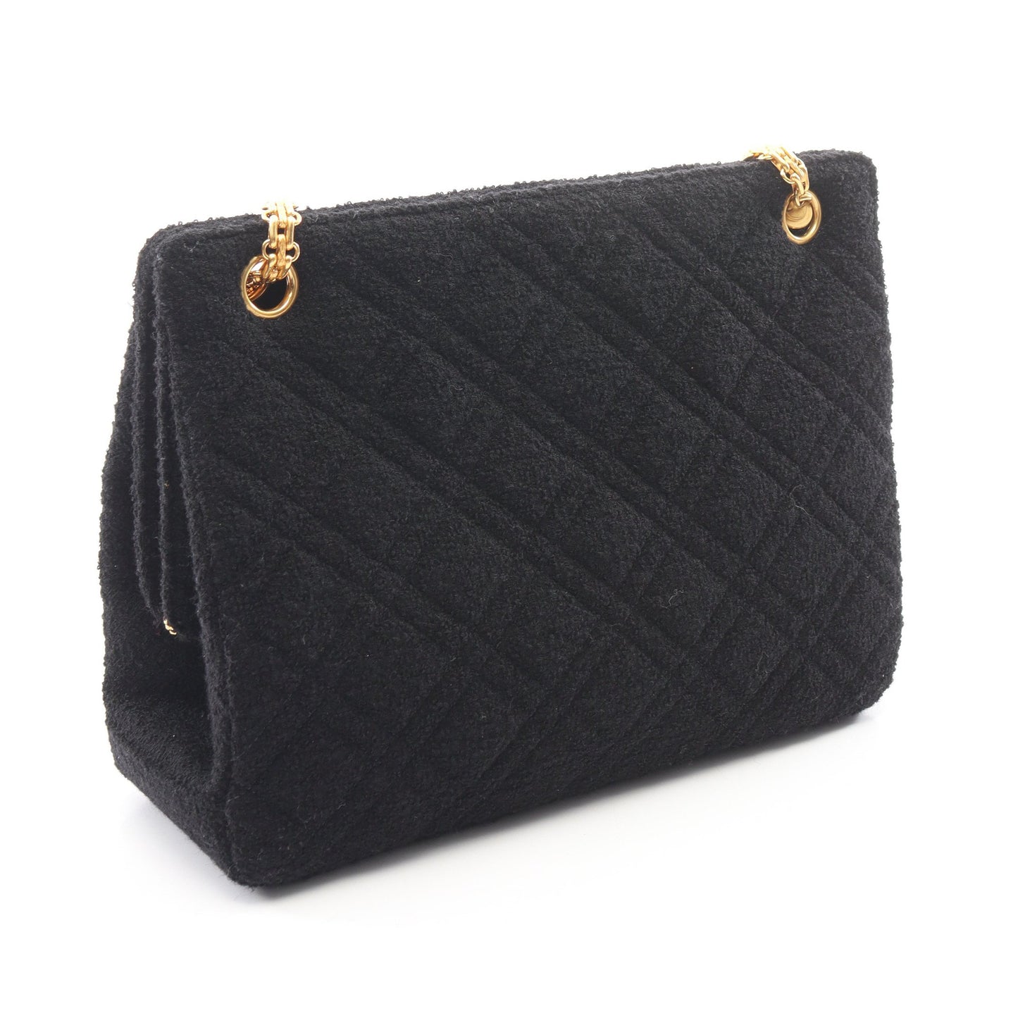 チェーンショルダーバッグ ツイード ブラック ゴールド金具 シャネル バッグ CHANEL