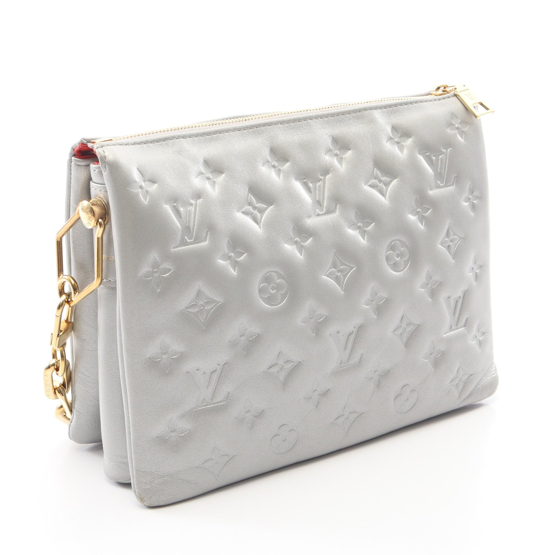 クッサンPM モノグラム 2WAY チェーンショルダーバッグ レザー シルバー ルイヴィトン バッグ LOUIS VUITTON