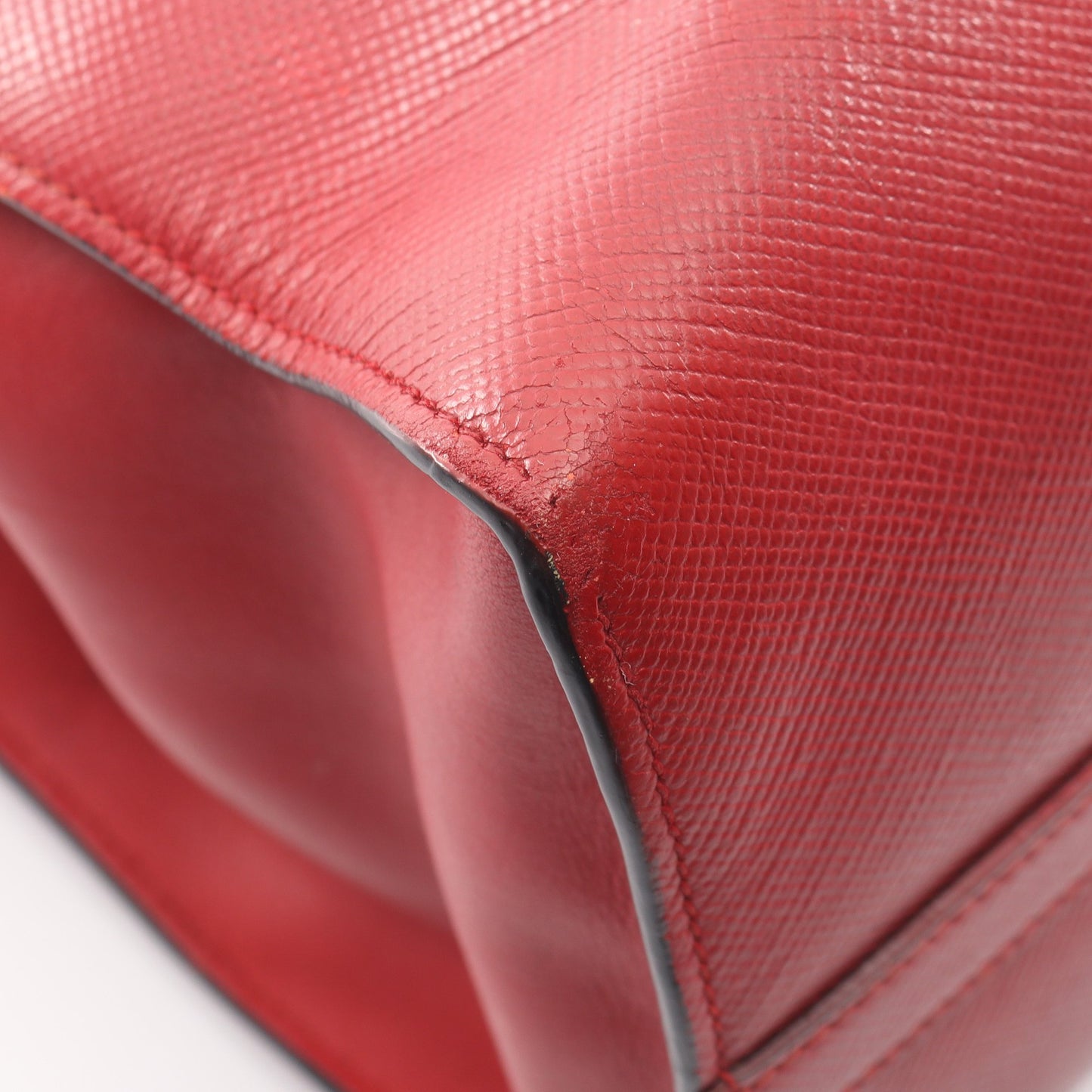 SAFFIANO CUIR C モノクローム 2WAY ハンドバッグ サフィアーノレザー レッド プラダ