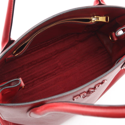 SAFFIANO CUIR C モノクローム 2WAY ハンドバッグ サフィアーノレザー レッド プラダ