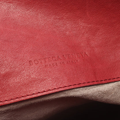 イントレチャート ショルダーバッグ レザー レッド ボッテガヴェネタ バッグ BOTTEGA VENETA