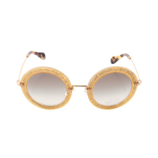 グラデーションレンズ ラメ ラウンド サングラス GP ゴールド ミュウミュウ 財布・小物 miu miu