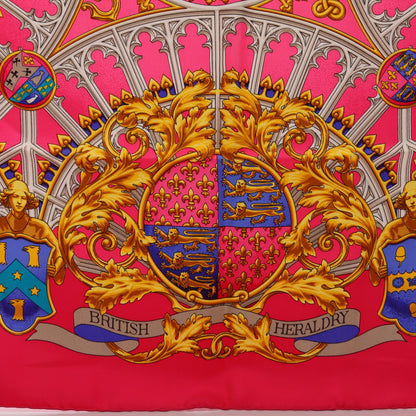 カレ90 BRITISH HERALDRY スカーフ シルク ピンクパープル マルチカラー エルメス