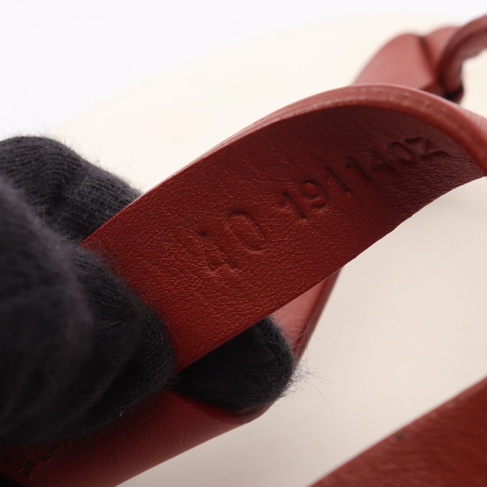 タヒチ サンダル ラバー レザー ホワイト バーガンディ エルメス シューズ HERMES