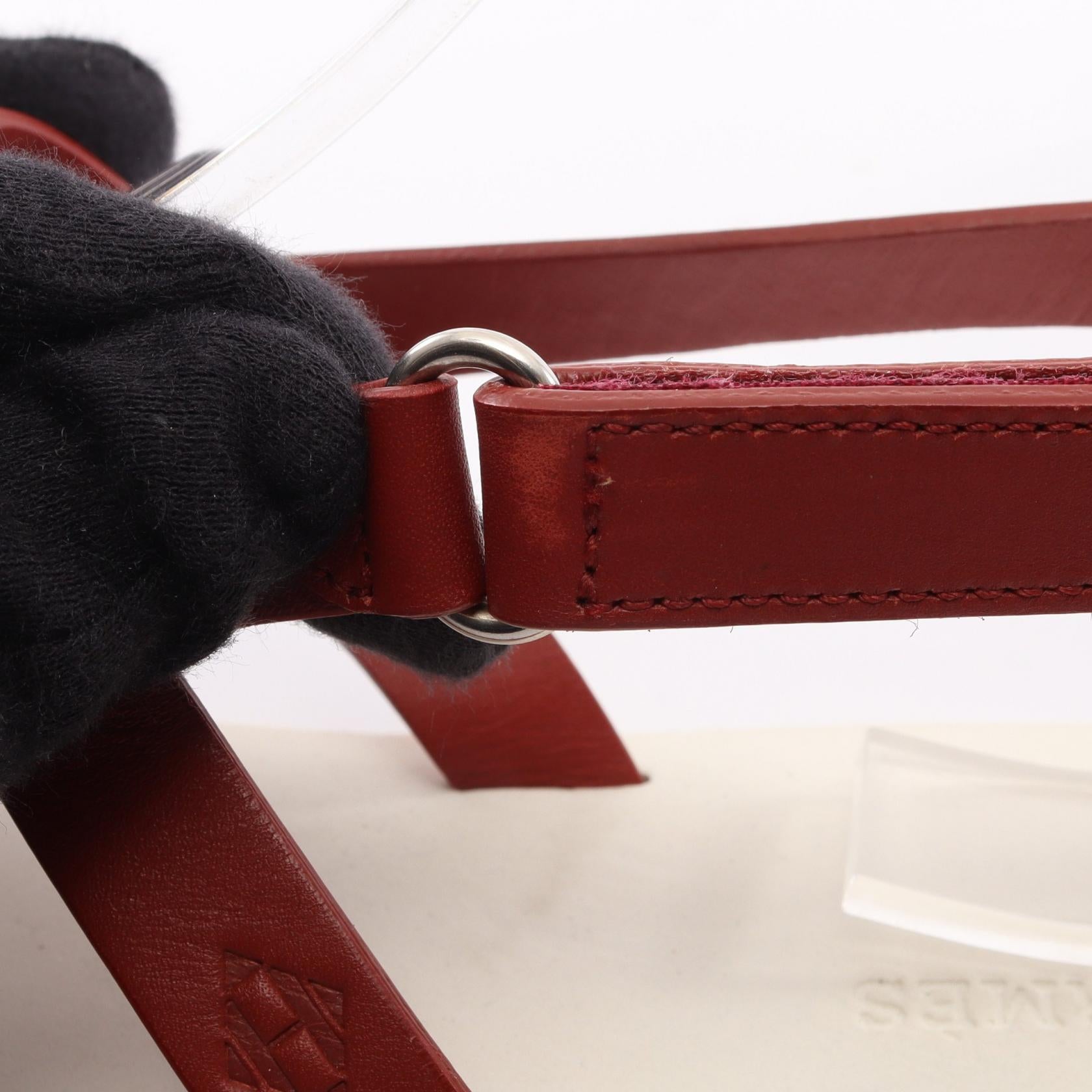 タヒチ サンダル ラバー レザー ホワイト バーガンディ エルメス シューズ HERMES