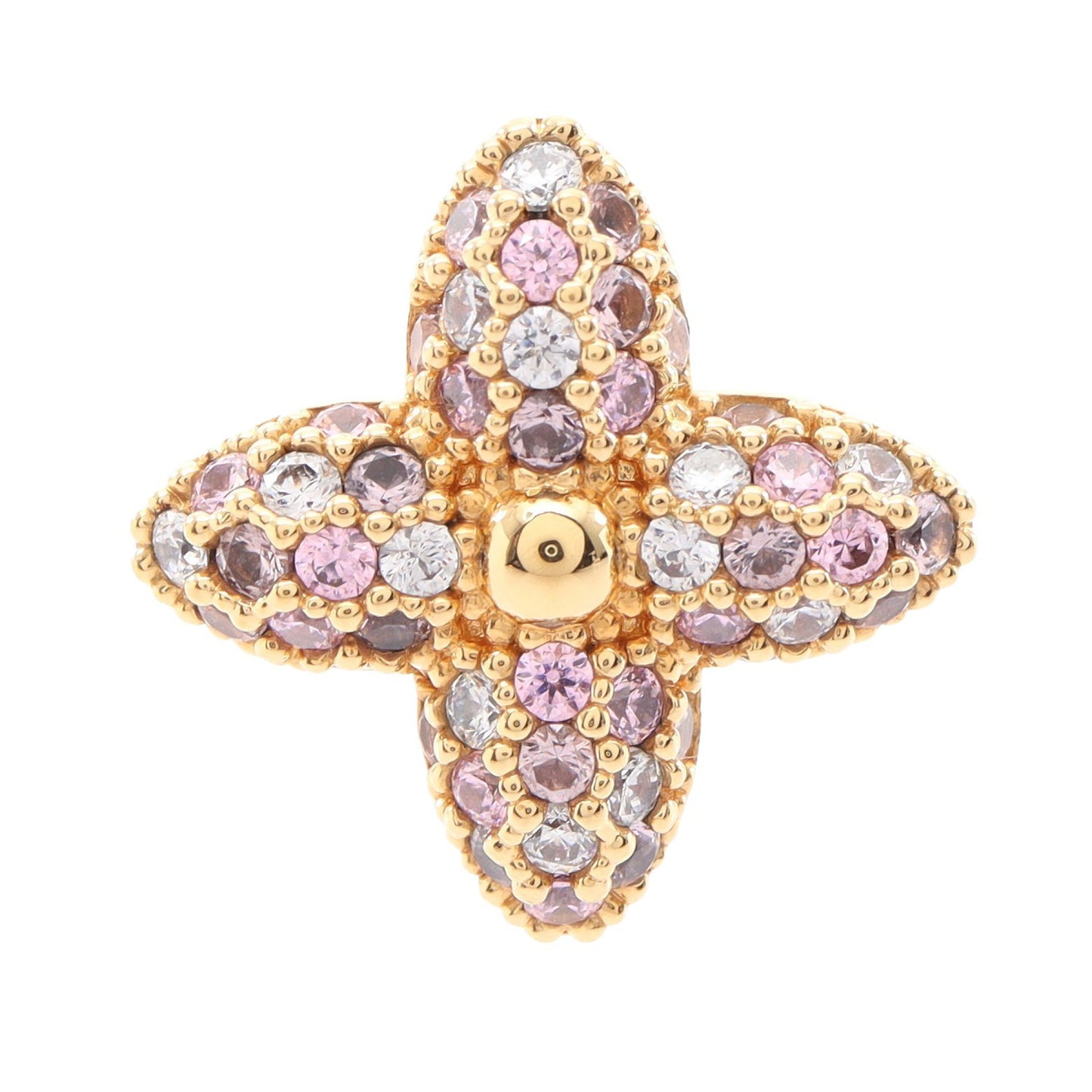モノグラム ルイザ ポインティ リング 指輪 GP ラインストーン ゴールド クリア ピンク ルイヴィトン アクセサリー LOUIS VUITTON