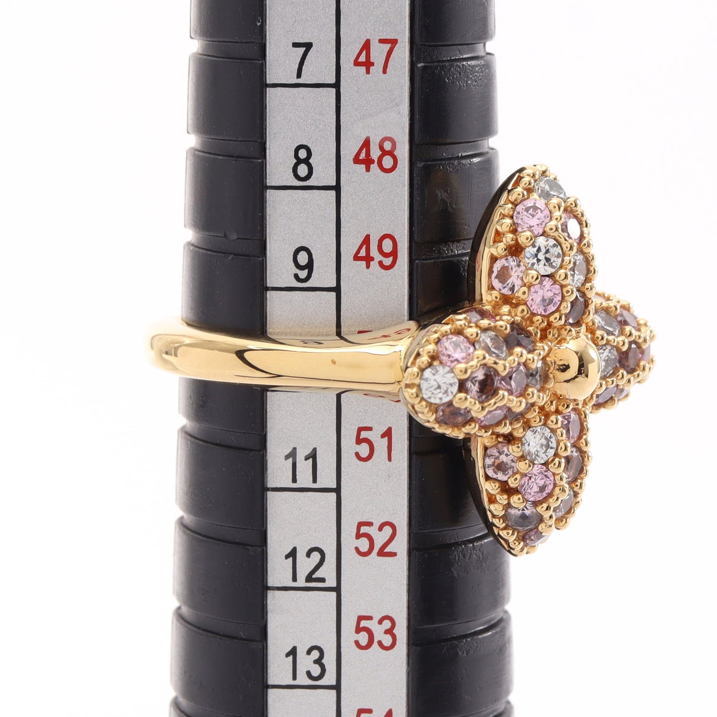 モノグラム ルイザ ポインティ リング 指輪 GP ラインストーン ゴールド クリア ピンク ルイヴィトン アクセサリー LOUIS VUITTON