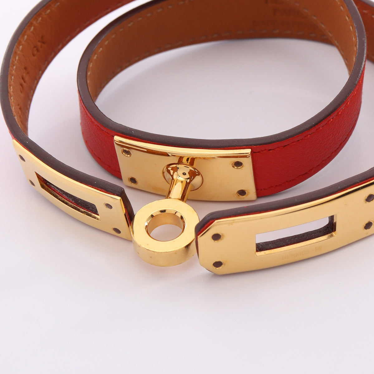 ミニケリー ドゥブルトゥール ブレスレット ヴォースイフト GP レッド ゴールド X刻印 エルメス アクセサリー HERMES