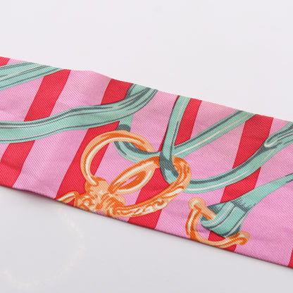 ツイリー BRIDES de GALA BAYADERE リボン スカーフ シルク ピンク マルチカラー エルメス