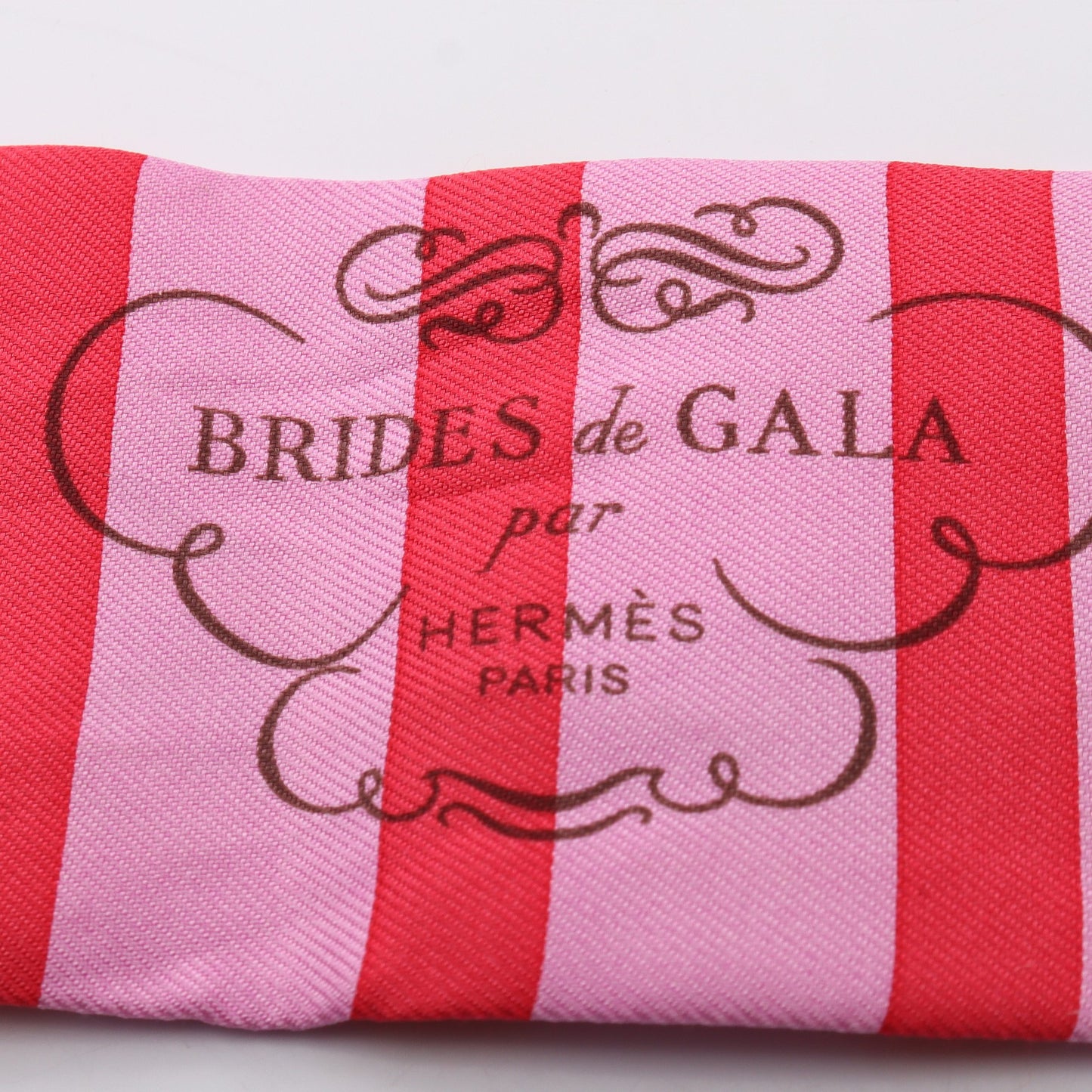 ツイリー BRIDES de GALA BAYADERE リボン スカーフ シルク ピンク マルチカラー エルメス