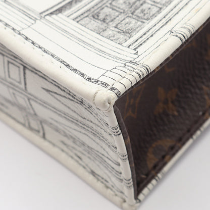 LOUIS VUITTON × FORNASETTI プティット サックプラ モノグラム 2WAY ハンドバッグ PVC レザー ホワイト ブラウン ブラック ルイヴィトン