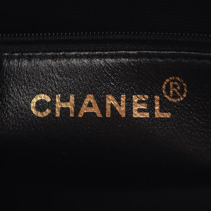 ロゴ ショルダーバッグ ラムスキン ブラック ゴールド金具 シャネル