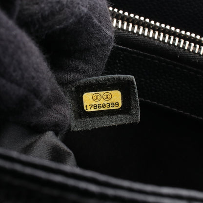 マトラッセ グランドショッピング GST チェーンショルダーバッグ チェーントートバッグ キャビアスキン ブラック シルバー金具 シャネル