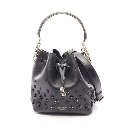 BON BON BUCKET 2WAY ハンドバッグ レザー ブラック ジミーチュウ