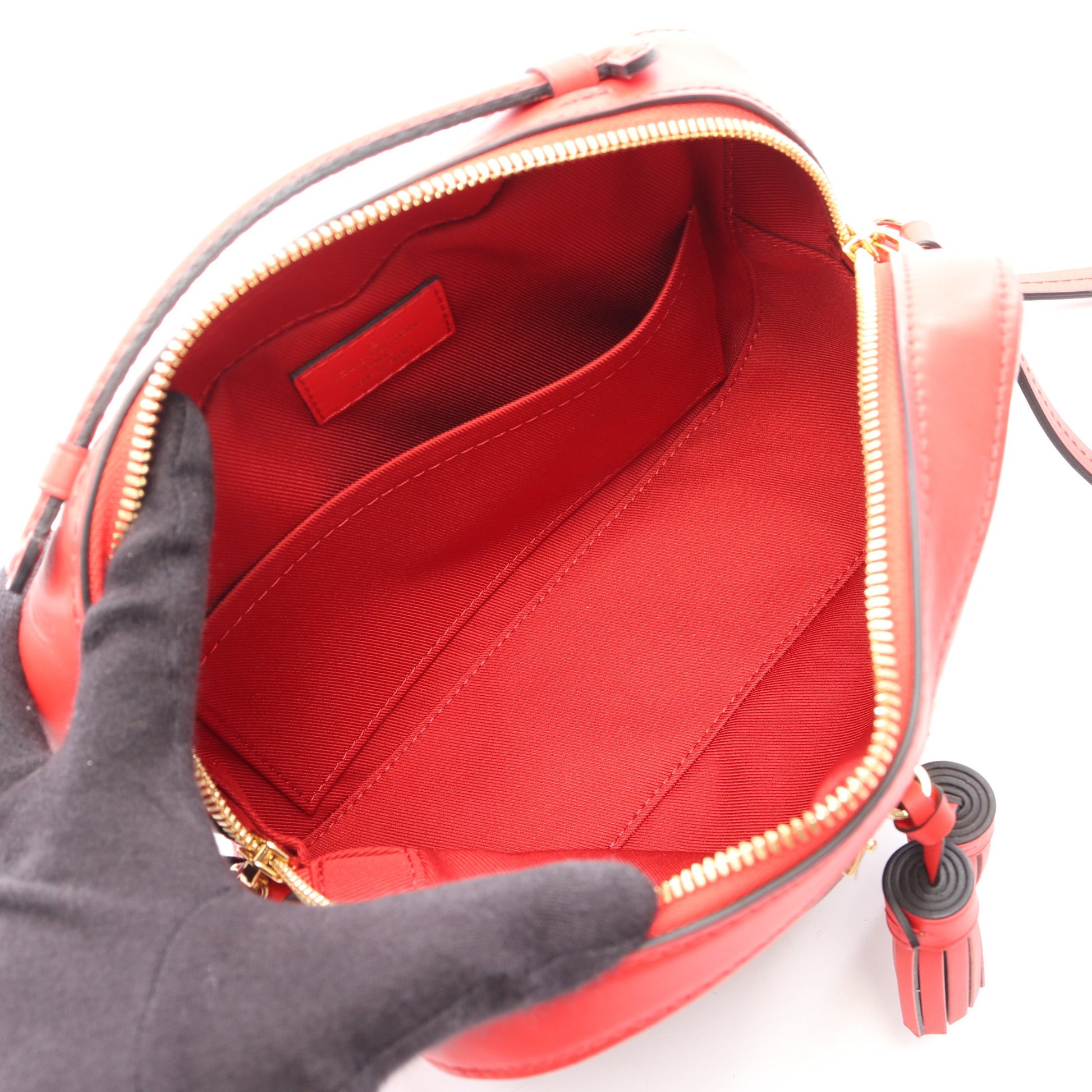 サントンジュ モノグラム コクリコ 2WAY ショルダーバッグ PVC レザー ブラウン レッド ルイヴィトン バッグ LOUIS VUITTON