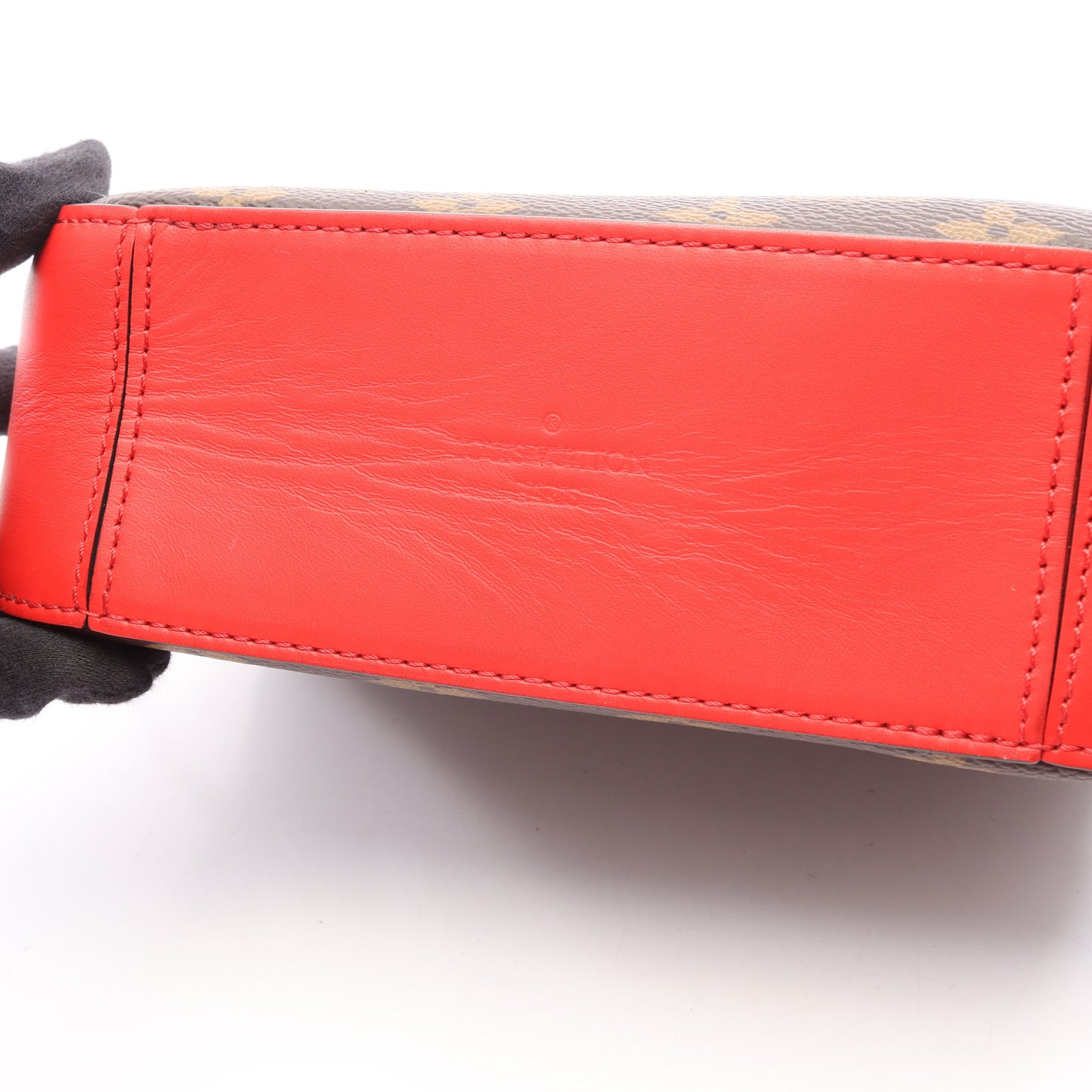 サントンジュ モノグラム コクリコ 2WAY ショルダーバッグ PVC レザー ブラウン レッド ルイヴィトン バッグ LOUIS VUITTON