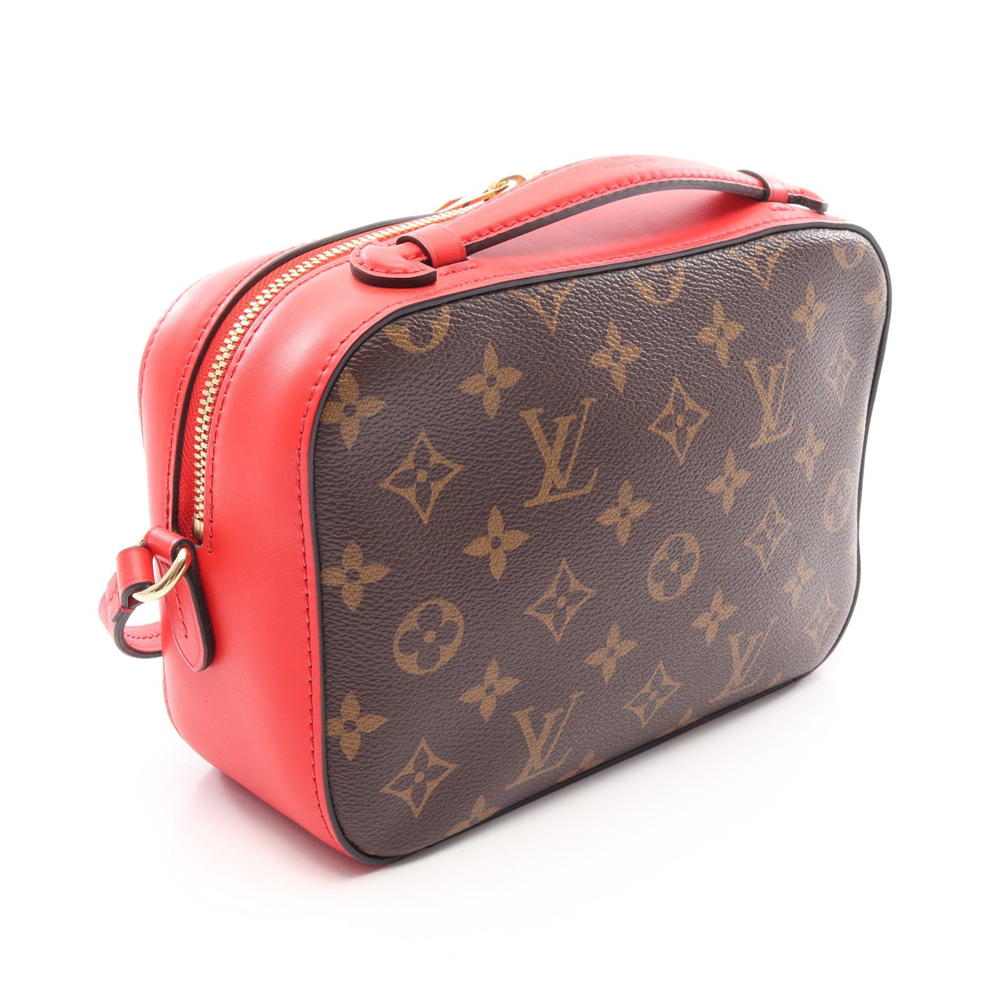 サントンジュ モノグラム コクリコ 2WAY ショルダーバッグ PVC レザー ブラウン レッド ルイヴィトン バッグ LOUIS VUITTON