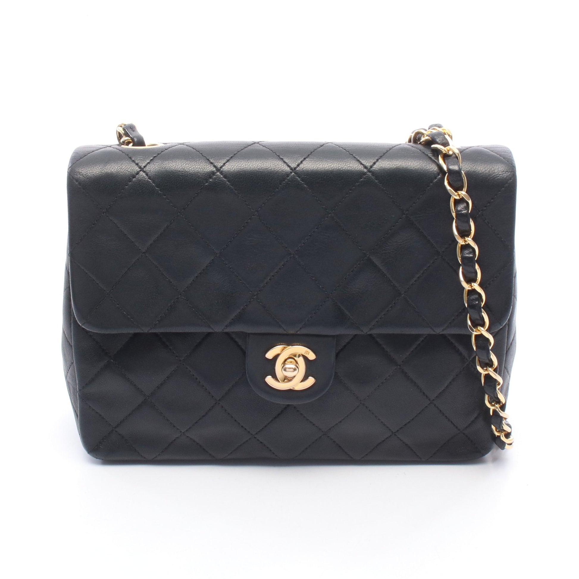 ミニマトラッセ20 チェーンショルダーバッグ ラムスキン ブラック ゴールド金具 シャネル バッグ CHANEL