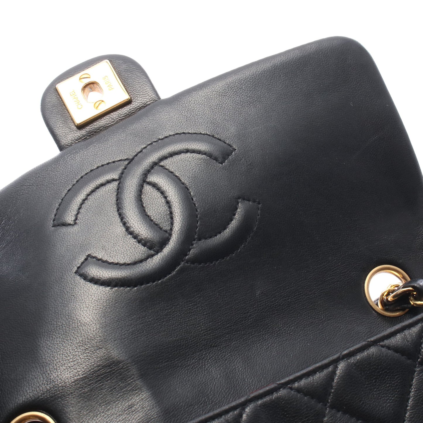 ミニマトラッセ20 チェーンショルダーバッグ ラムスキン ブラック ゴールド金具 シャネル バッグ CHANEL