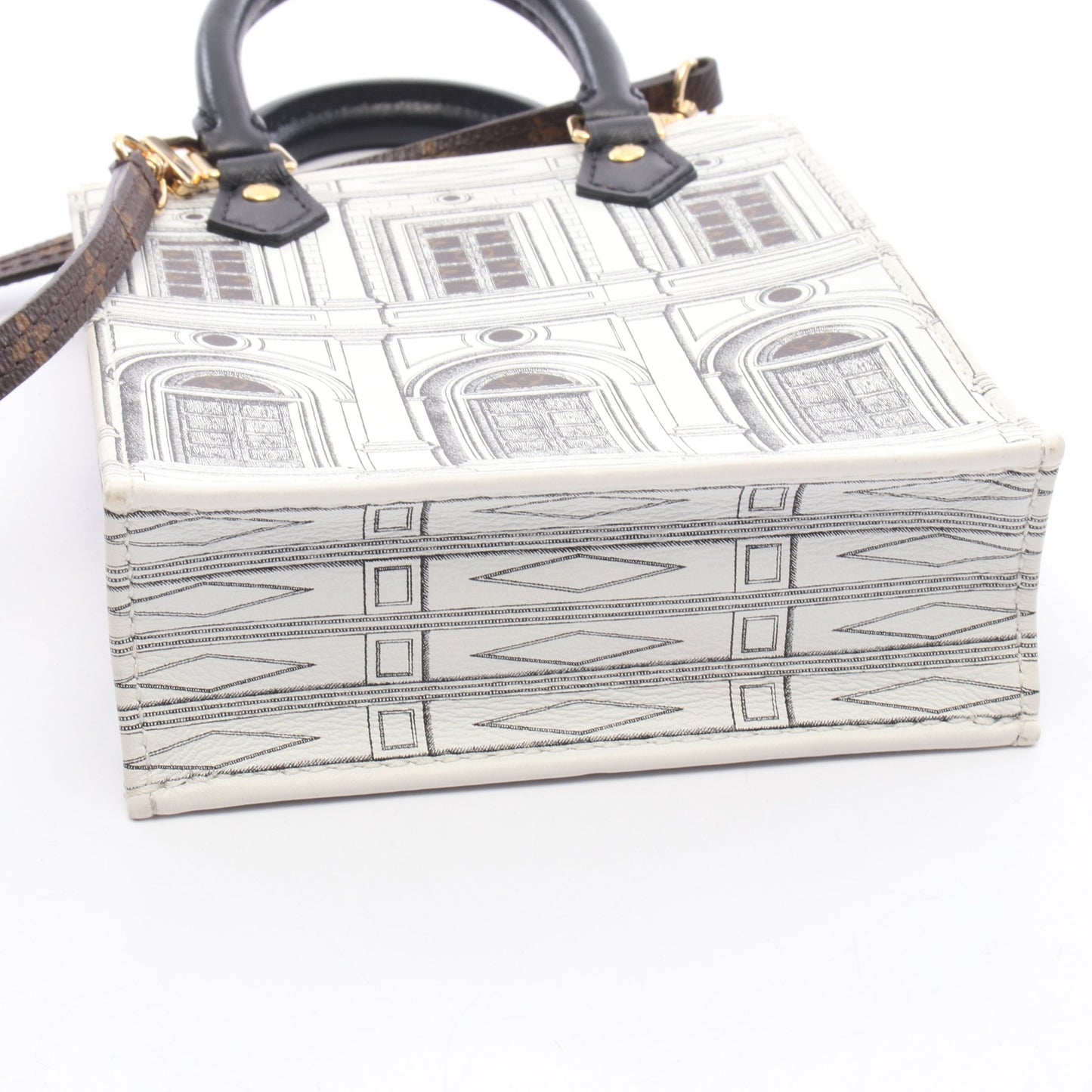 LOUIS VUITTON × FORNASETTI プティット サックプラ モノグラム 2WAY ハンドバッグ PVC レザー ホワイト ブラウン ブラック ルイヴィトン